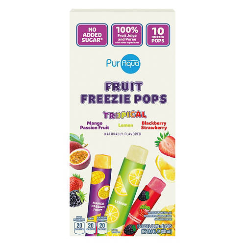 PurAqua Variety Pack Tropical Freezie Pops, 10 count
